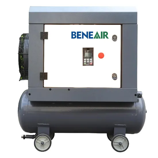 Mini compressore d'aria rotativo a vite monofase silenzioso montato su serbatoio per impianti di spruzzatura per la lavorazione del legno